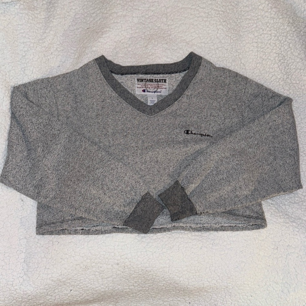 Vintage Champion Women’s Gray Cropped Shirt